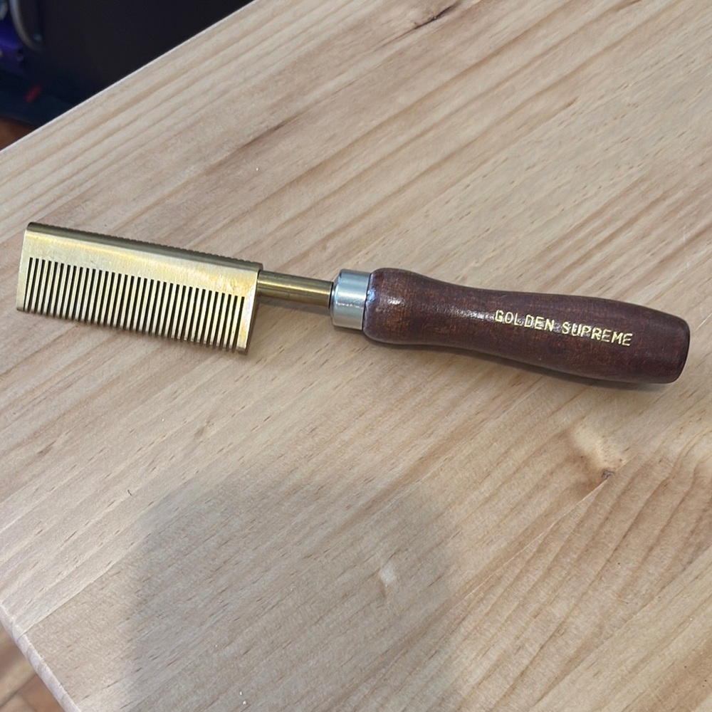 Gold and Brown Grooming Comb